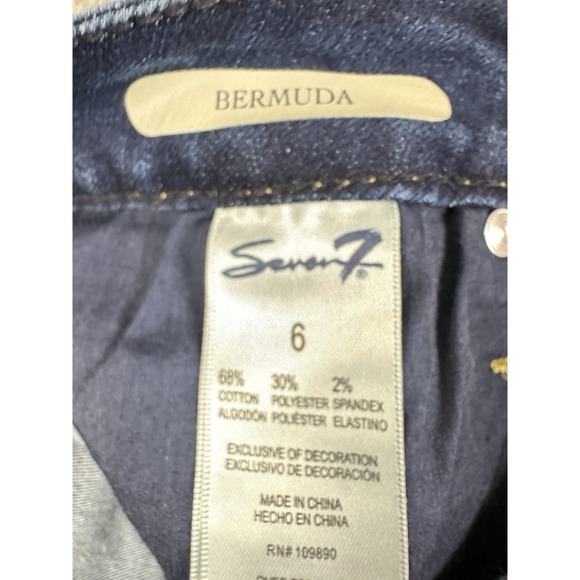 Seven7 Denim Bermuda Shorts Womens Size 6 Blue 10"‎ Inseam - Picture 6 of 11